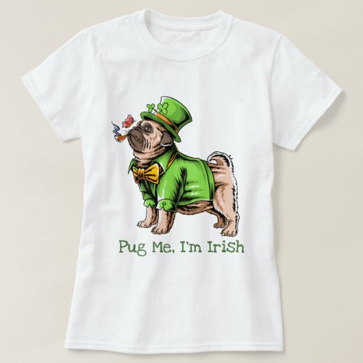 St. Patrick's Day Pug T-shirt (Design voorkant)
