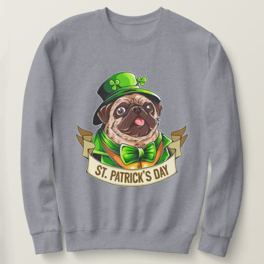 St. Patrick's Day Pug Trui (Design voorkant)