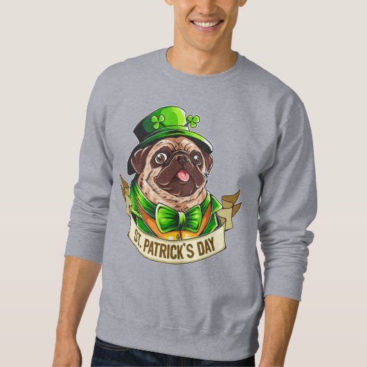 St. Patrick's Day Pug Trui (Voorkant)