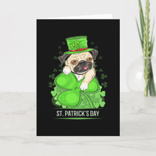 St Patricks Day Puppy Pug Kaart