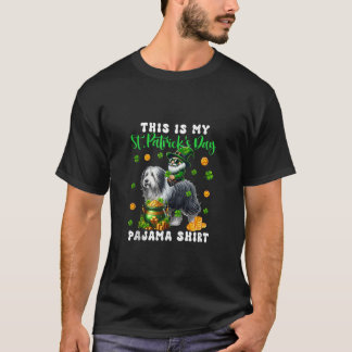 St Patrick's Day Pyjama Shirt Gnome Bearded Collie