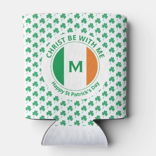 St Patricks Day Quote Monogram Irish Flag Shamrock Blikjeskoeler (Achterkant)