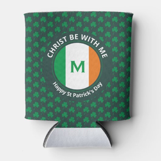 St Patricks Day Quote Monogram Shamrock Irish Flag Blikjeskoeler (Voorkant)
