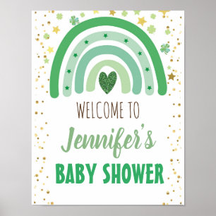 St Patrick's Day Rainbow Baby shower Affiche de bi