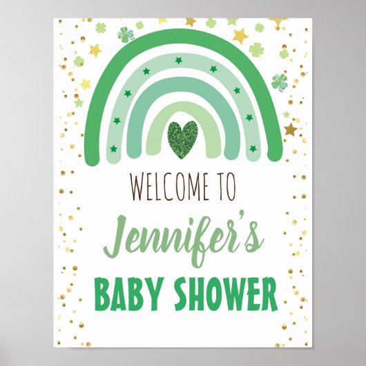 St Patrick's Day Rainbow Baby shower Affiche de bi (Devant)
