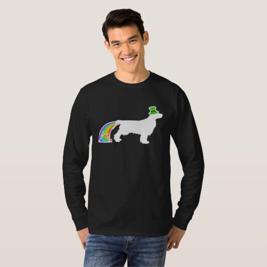 St. Patrick's Day Rainbow Dog Field Spaniel T-shirt (Voorkant volledig)