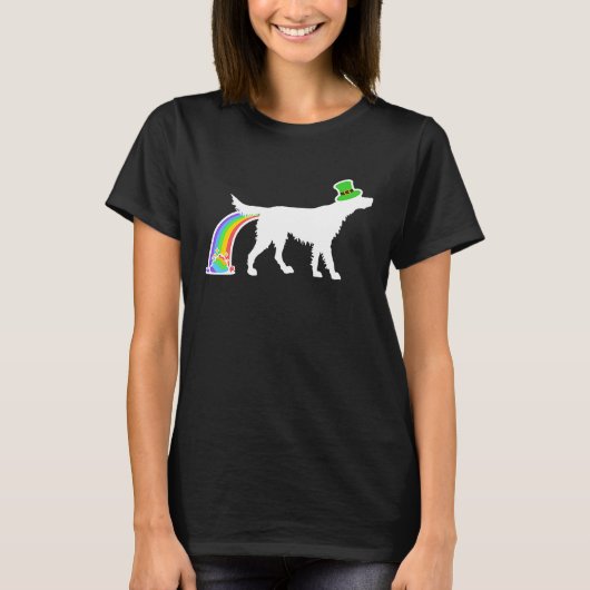 St Patrick's Day Rainbow Dog Irish Setter T-shirt (Voorkant)