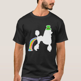 St Patrick's Day Rainbow Dog Poodle T-shirt