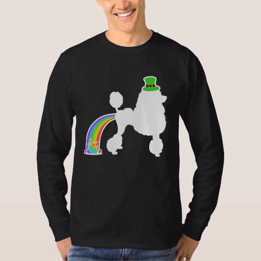 St Patrick's Day Rainbow Dog Poodle T-shirt (Voorkant)