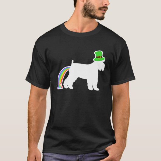 St Patrick's Day Rainbow Dog Schnauzer T-shirt (Voorkant)