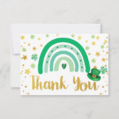 St Patrick's Day Rainbow Green Gold White Bedankkaart (Voorkant)