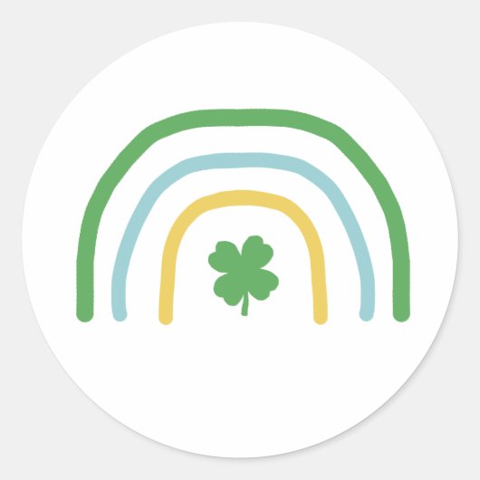 St Patricks Day Rainbow Irish Shamrock Luck Ronde Sticker (Voorkant)