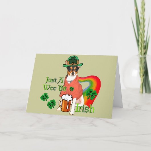 St. Patrick's Day Rat Terrier Kaart (Voorkant)
