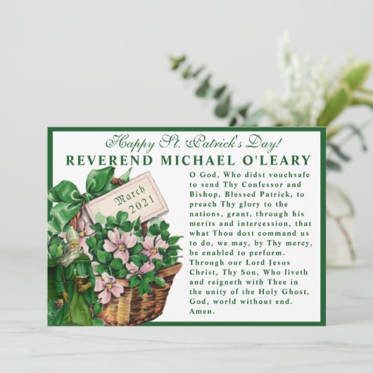 St. Patrick's Day Religieus gebed Shamrocks Kaart (Staand voorkant)
