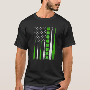 St. Patricks Day Retro Irish American Flag Basebal T-shirt