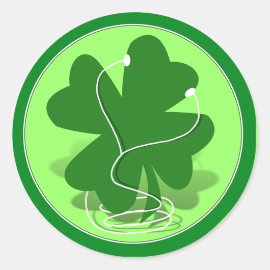 St. Patrick's Day Rish Clover Ronde Sticker (Voorkant)