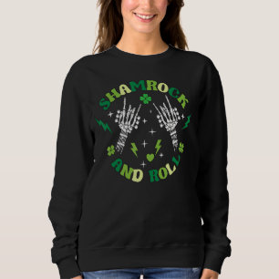 St Patrick's Day Rock and Roll Shamrock Skeleton Trui