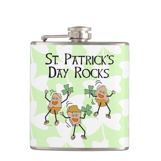 St. Patrick's Day Rocks Heupfles (Voorkant)