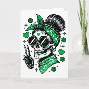 St. Patrick's Day rommelige knot Ierse schedel Kaart