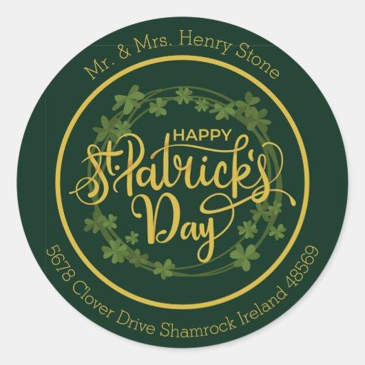 St. Patrick's Day Ronde Sticker (Voorkant)