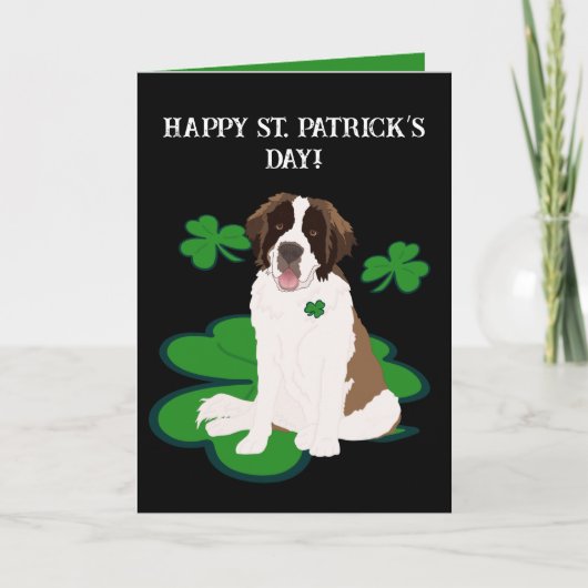 St. Patrick's Day Saint Bernard Feestdagen Kaart (Voorkant)