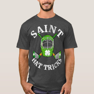 St Patricks Day Saint Pet Tricks Hockey Shamrock T-shirt