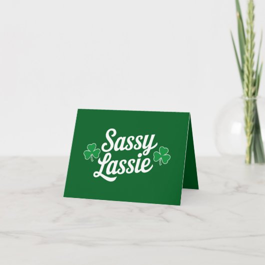 St Patricks Day Sassy Lassie Grappig Iers Kaart (Voorkant)