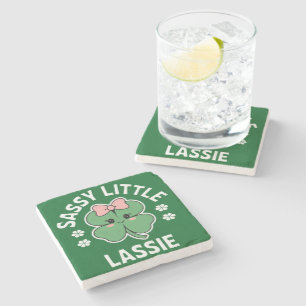 St Patricks Day Sassy Little Lassie Kinder Meisje Stenen Onderzetter