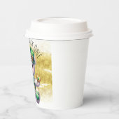 St. Patrick's Day Schattige Beer Groen Goud Shamro Papieren Bekers (Links)