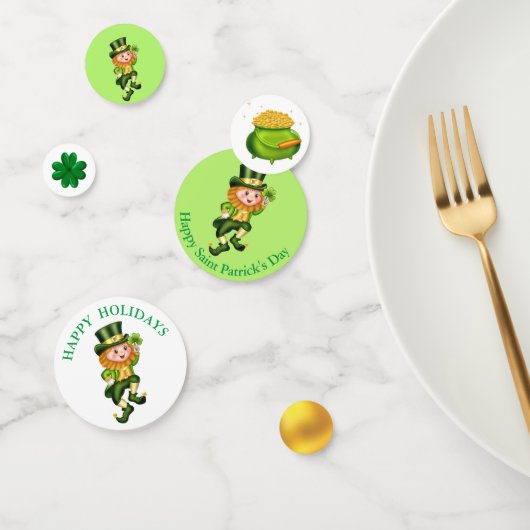 St. Patrick's Day Schattige Leprechaun & Pot met G Confetti (Groep)