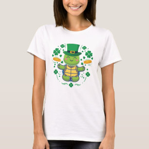 St. Patrick's Day schattige schildpad  T-shirt