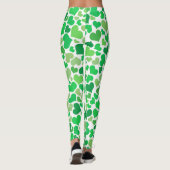 St. Patrick's Day Schattigee Lucky Green Hearts Mo Leggings (Achterkant)