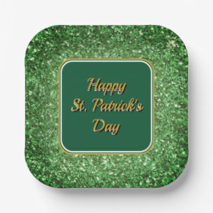 St. Patrick's Day schitteren glitter groen patroon Papieren Bordje