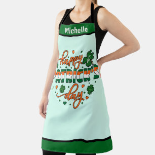 St. Patrick's Day Schort - Custom Name Keuken Gift
