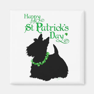 St. Patrick's Day Schotse Terrier Magneet