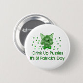 St Patrick's Day Scrapper Cat Ronde Button 5,7 Cm (Voorkant /achterkant)