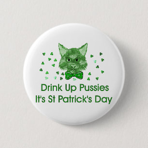 St Patrick's Day Scrapper Cat Ronde Button 5,7 Cm