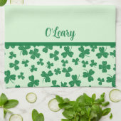 St. Patrick's Day Serviette Verte Monogrammée (Plié)