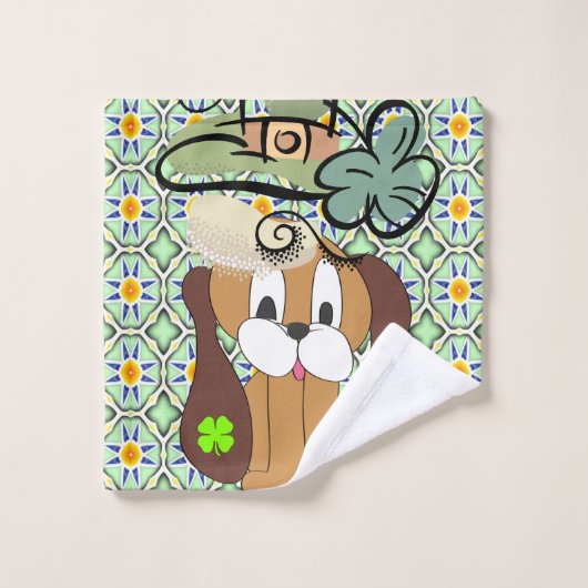 St. Patrick's Day Serviettes de bain set chien (Gant de toilette)