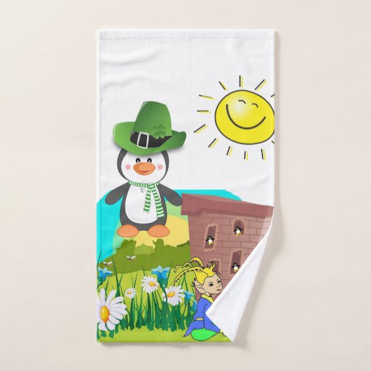 St. Patrick's Day Serviettes de bain set pingouin (Serviette à main)