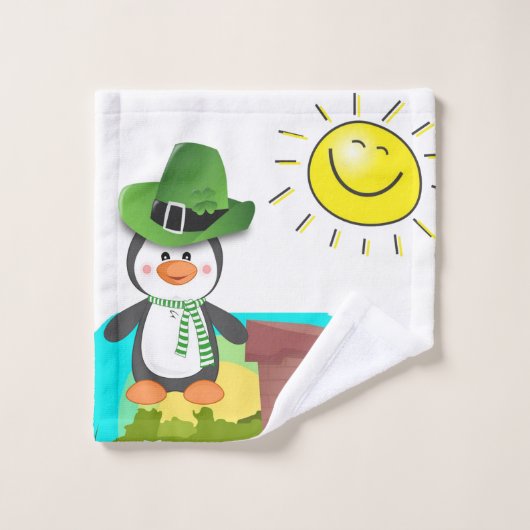 St. Patrick's Day Serviettes de bain set pingouin (Gant de toilette)