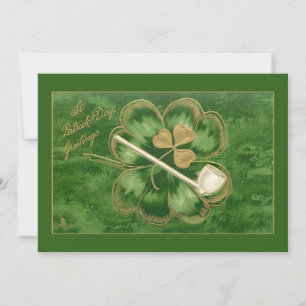  St. Patrick's Day Shamrock and Pipe Feestdagenkaart