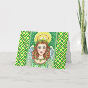ST. PATRICK'S DAY SHAMROCK ANGEL, IRISH BLESSINGS FEESTDAGEN KAART