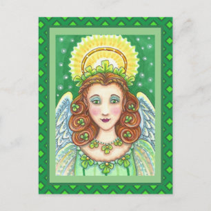 ST. PATRICK'S DAY SHAMROCK ANGEL, IRISH BLESSINGS FEESTDAGENKAART