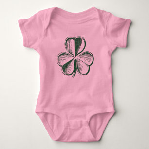 St. Patrick's Day Shamrock Baby Roze Rompertje Romper