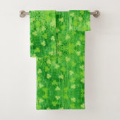 St Patrick's Day Shamrock Bathroom Towel Set Bad Handdoek (Insitu)