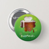 St. Patrick's Day Shamrock Beer Ronde Button 5,7 Cm (Voorkant /achterkant)