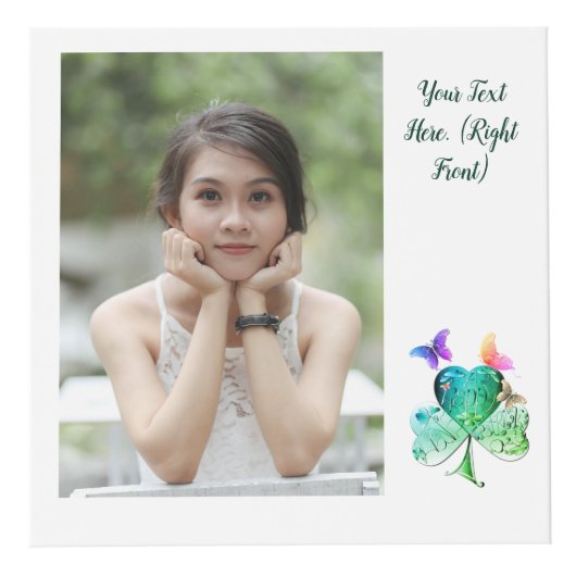 St. Patrick's Day Shamrock Butterfly Foto Cube Kubus (Rechts)