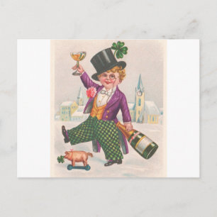 St. Patricks Day Shamrock Champagne Briefkaart