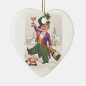 St. Patricks Day Shamrock Champagne Keramisch Ornament (Rechts)